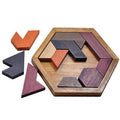Sechseckigen Holz Geometrische Form Puzzles Schach Spiel Bord Montessori Spielzeug Pädagogische Intelligenz Spielzeug